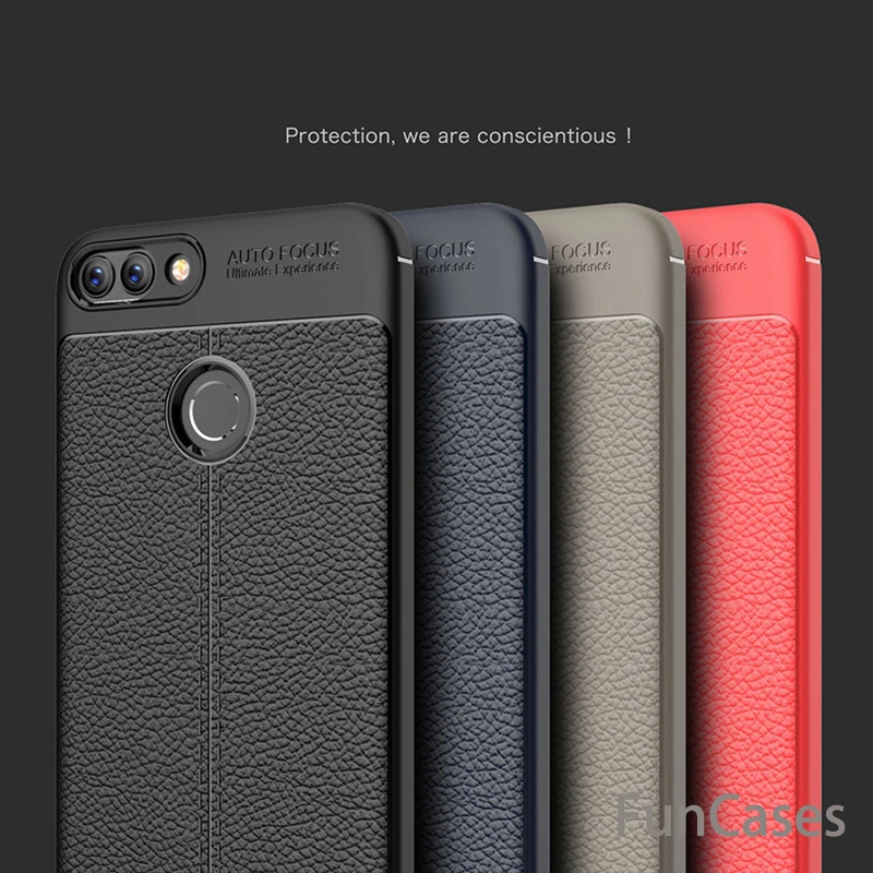 Для huawei P Smart чехол Cover TPU силиконовый с рисунком личи бампер мягкая защитная