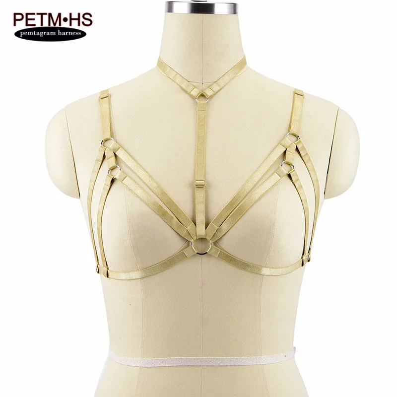 light yellow O0503 Розовый жгут нижнее белье клетка бюстгальтеры Эластичный Бандаж Нижнее белье Регулировка ремешками Топы открытые Бюстье готические подвязки в стиле Харадзюку пояс рейв одежда - Цвет: light yellow O0503