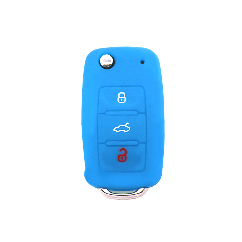 sky blue Для Volkswagen VW Golf Mk6 GTI Polo Octavia Yeti Mii Силиконовый чехол для телефона, держатель для телефона, дистанционный ключ 3 кнопки ключей, protecetion - Название цвета: sky blue