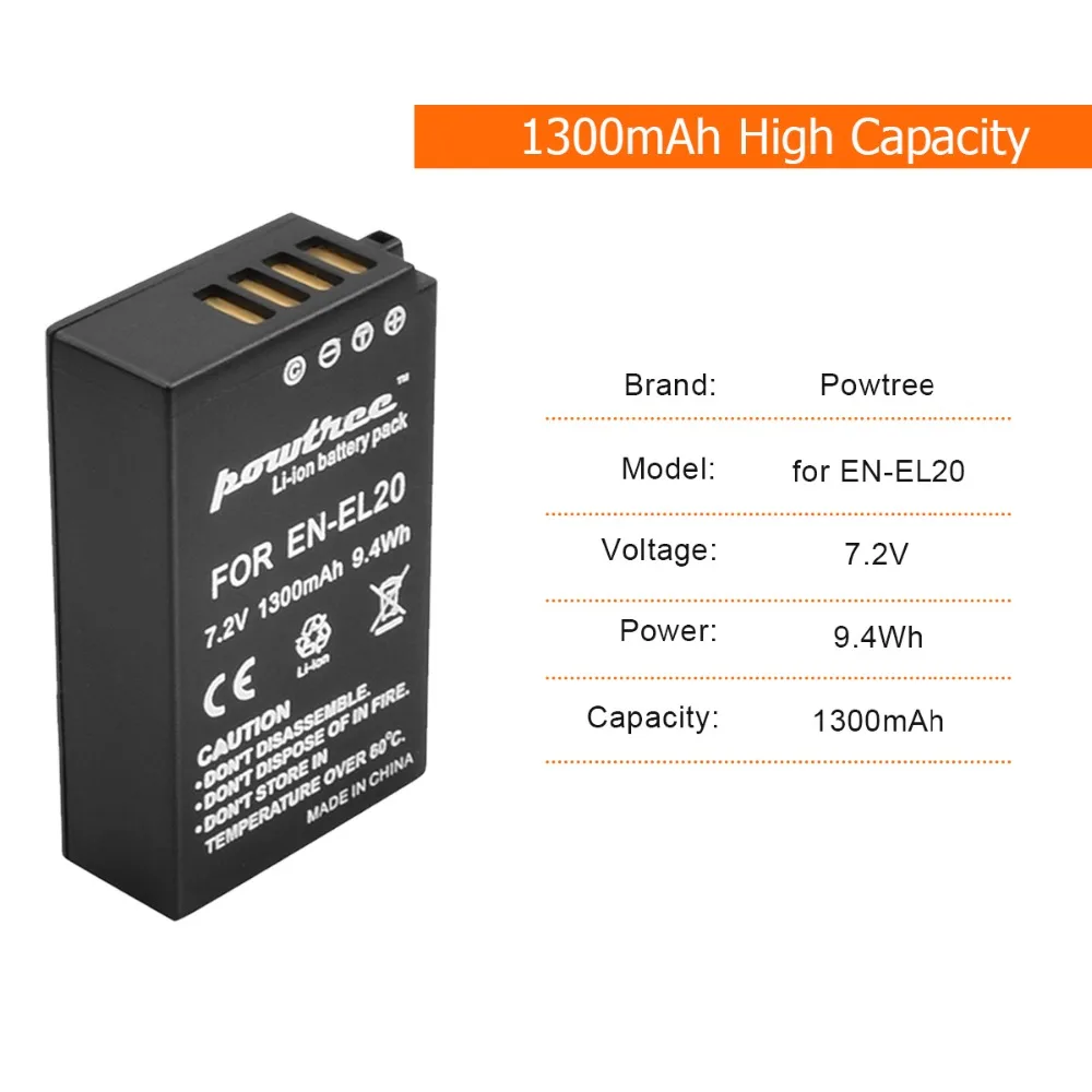 ENEL20 EN-EL20a Camera Battery+Charger for NIKON Coolpix P950 P1000 DL24-500 A 1 AW1 J1 J2 J3 S1 V3 | Электроника