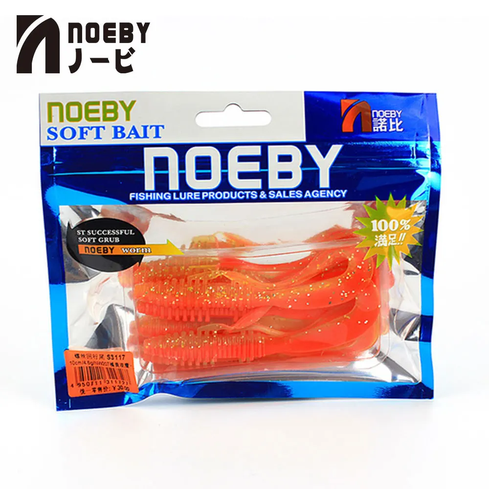 6 шт./лот приманка для рыбалки NOEBY мягкие приманки S3117 Grub реалистичные Swimbait червь