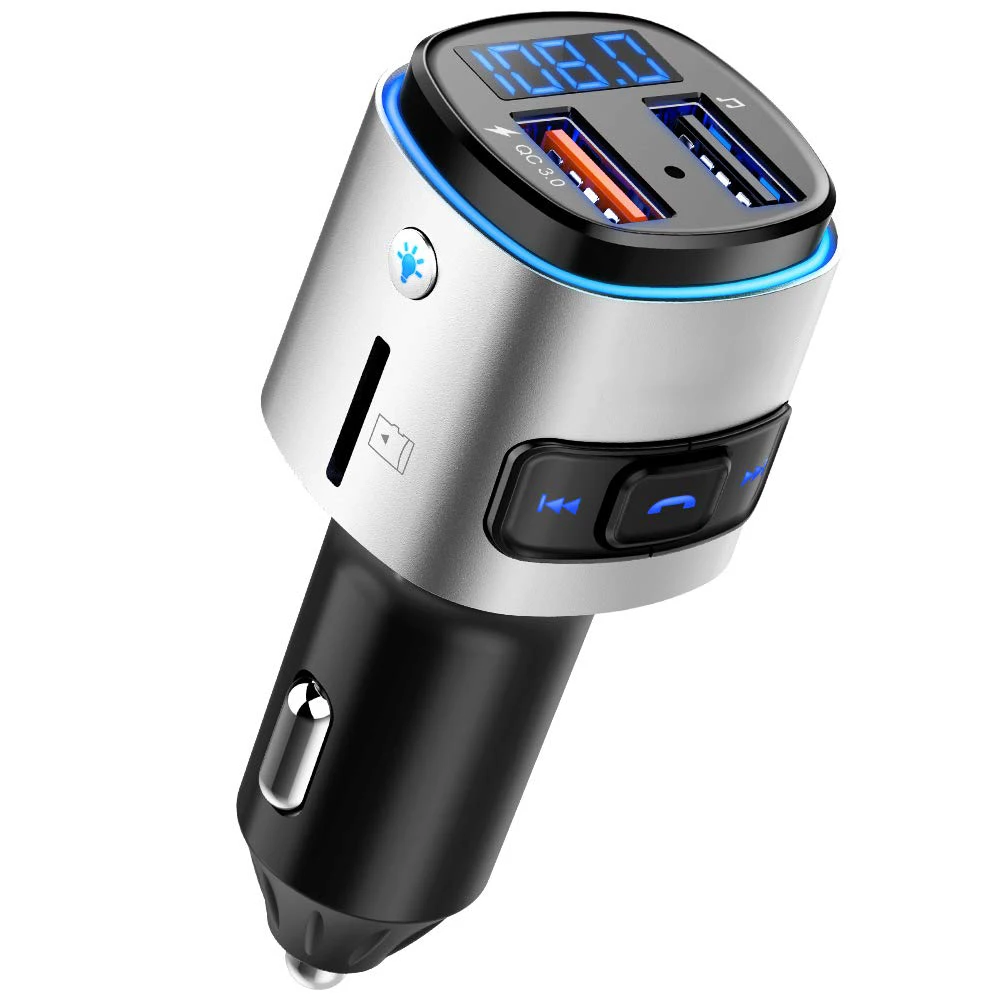 BC41 Bluetooth автомобильное зарядное устройство цветной ночной светодиодный светильник беспроводной MP3-плеер U диск/TF карта Hands-free вызов fm-передатчик автомобильный комплект