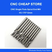10pcs 18 cnc bits single flute spiral router carbide end mill cutter tools 3 175 x 12mm