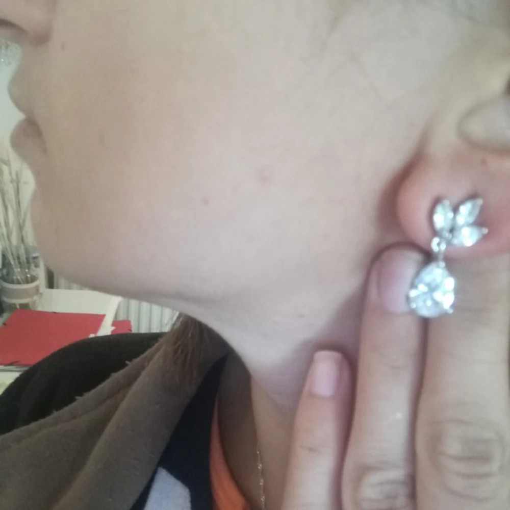 Роскошные серьги-гвоздики Funmode в форме капли воды с фианитами ААА Женские