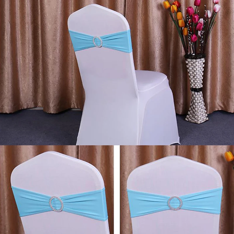 

30 Hot Sale Chair Back Decoration For Wedding Bowknot Hotel Banquet Party Elastic High Quality Chair Cover Festival Supplies