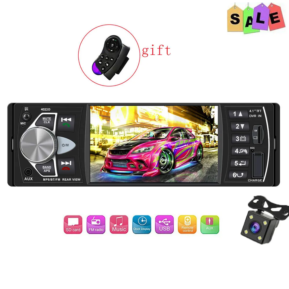 Авторадио 1 Din автомагнитола Bluetooth Oto Teypleri камера заднего вида 4022d тюнер Estereo Para