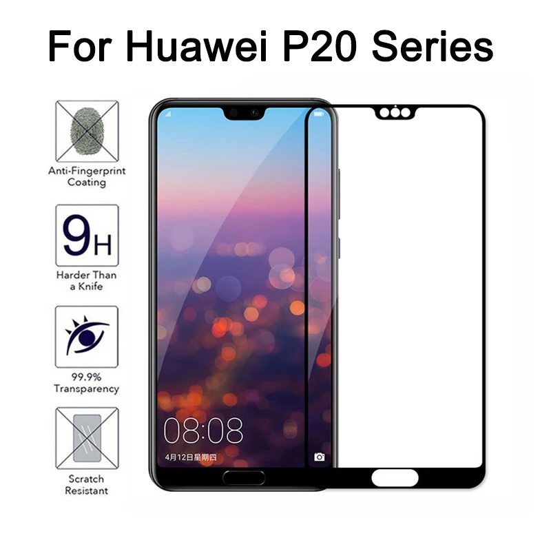 Чехол из закаленного стекла для Huawei P20 lite полноэкранная Защитная пленка pro nova 3e