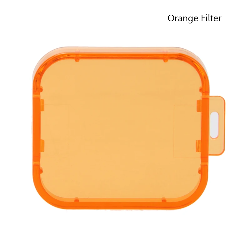 Orange Фильтр для дайвинга, 6 цветов, фильтр для дайвинга, желтый, фиолетовый, оранжевый, красный, розовый, крышка для объектива, крышка для Xiaomi Yi 4 K, водонепроницаемый чехол - Цвет: Orange