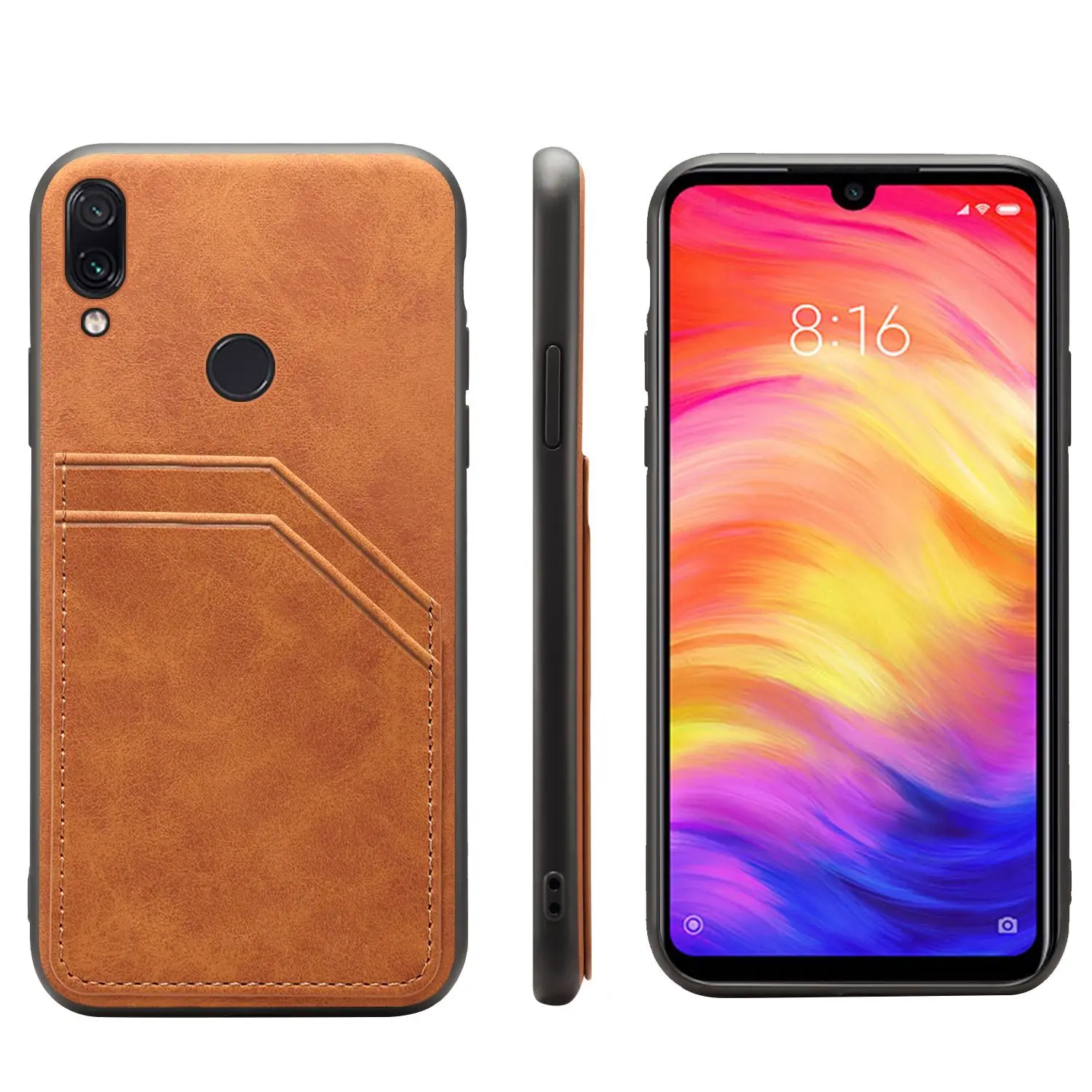For Xiaomi Redmi Note 7 Case Luxury PU Leather Card Holder+Soft TPU Frame Ultra-thin Anti-scratch Phone |