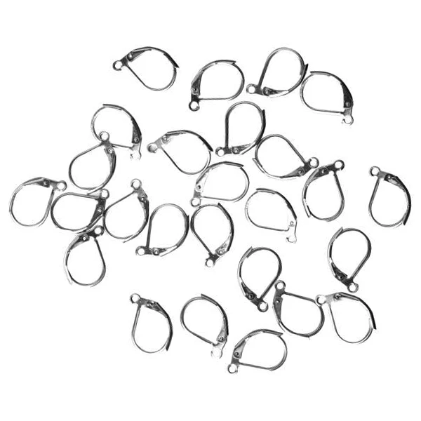 20 шт рычаг назад серьги находки зажим для уха серебро|earring findings|lever back earring findingsback