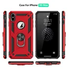 Автомобильный металлический чехол с кольцом на палец для iphone 11 PRO Max 10 XR XS MAX X 8 7 6 Plus защитный двухслойный комбинированный чехол-держатель