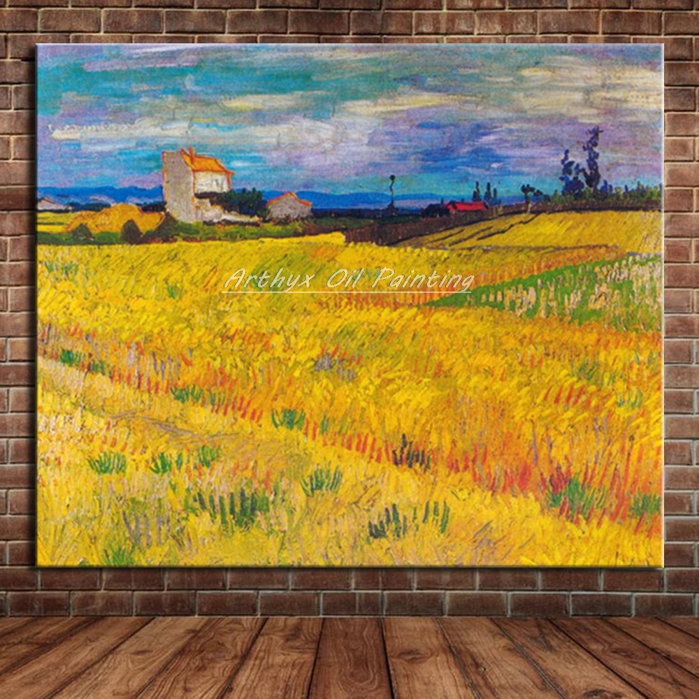 

Hand Made Reproduction Wheat Field of Vincent Van Gogh Famous Oil Painting On Canvas Wall Art PicutresFor Living Room Home Decor