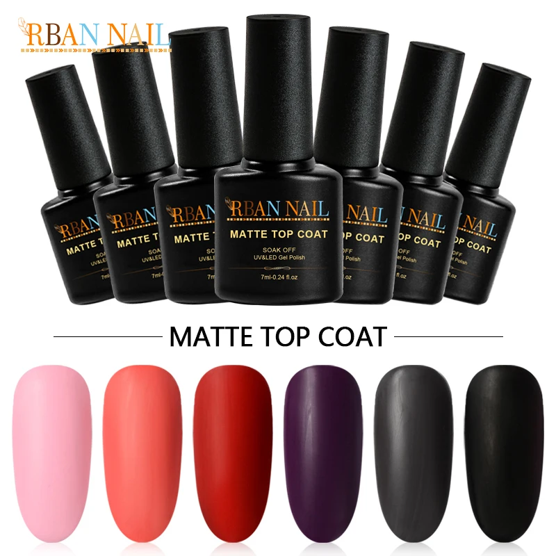 Матовое топовое покрытие для ногтей RBAN NAIL 7 мл Гель лак УФ дизайна отмачиваемая