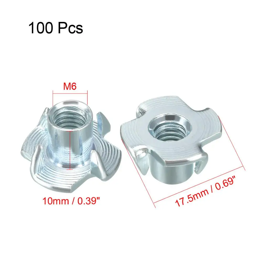 Uxcell 50 шт./100 шт. M4 M5 M6 M8 M10 1/4 &quot 20 4 зубчатая гайка круглое основание винтовая