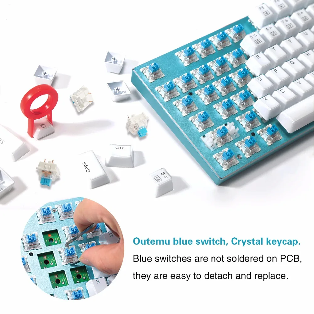 Z-88 2017 новейшая Механическая игровая клавиатура с подсветкой и синими