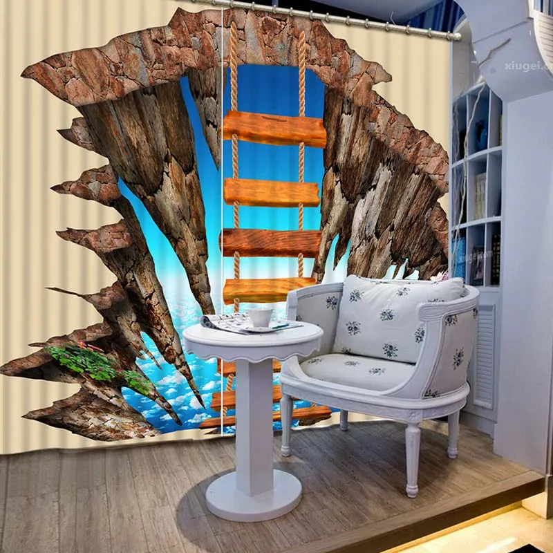 High Quality 3D Printing Curtains variety of Lifelike HD Scenery Bedroom Living Room Sunshade Window Curtain CL-083 | Дом и сад