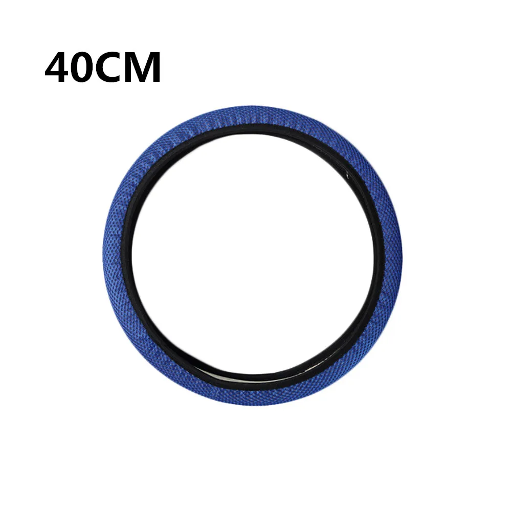 blue-40cm Чехол рулевого колеса автомобиля против скольжения сетка Авто ткань для Toyota FJ Cruiser RAV4 CROWN eiz PRIUS COROLLA VIOS LAND CRUISER PRADO - Название цвета: blue-40cm