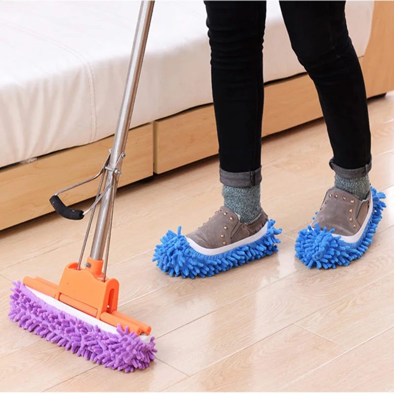 Floor Dust Cleaning Slipper Lazy Shoes Cover Mop Cleaner Multifunction Home Cloth Clean Microfiber Mophead Overshoes | Дом и сад