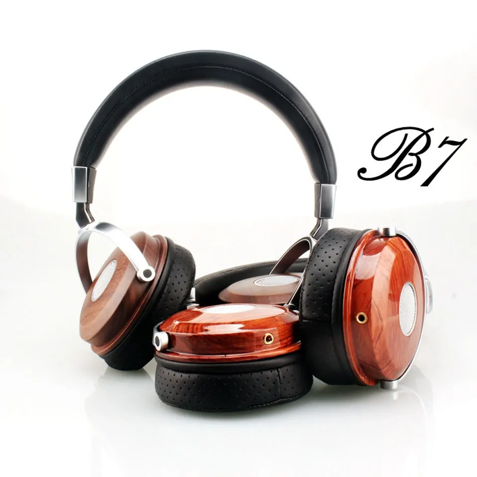 BLON BOSSHIFI B7 деревянные наушники гарнитура DJ металлические Hifi стерео Открытый