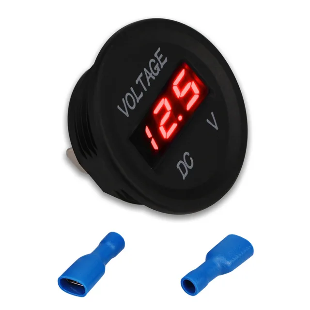 Herorider 12 v-24 v Led Дисплей Водонепроницаемый Вольтметр для мотоциклов датчик, вольтметр светодиодный цифровой вольтметр для автомобиля мотоцикла - Цвет: Красный