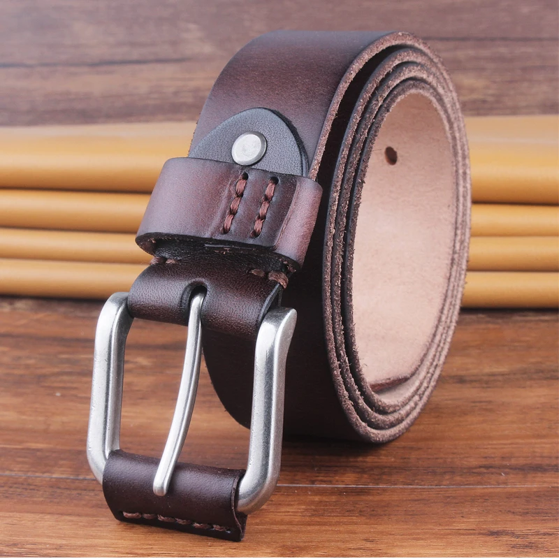 

designer belt men high quality luxury real cowhide handmade genuine leather vintage 3.8cm masculine plus big size soft belt 150