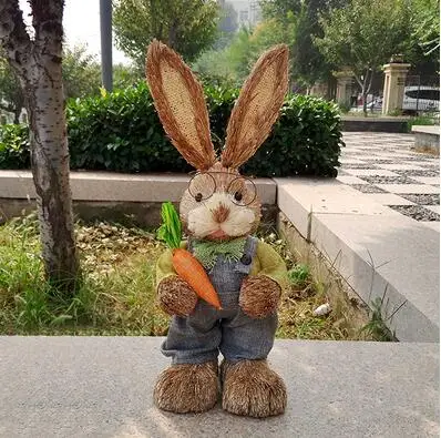 mon rabbit Соломенный кролик Mori высотой 45 см. Имитация животных декоративный Пасхальный кролик украшения свадебные съемки реквизит - Цвет: mon rabbit
