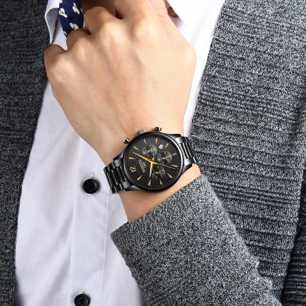 

New! NIBOSI Watch Mens Watches Top Brand Luxury Business Stainless Steel Quartz Watch Men Sport Wristwatch Relogio Masculino