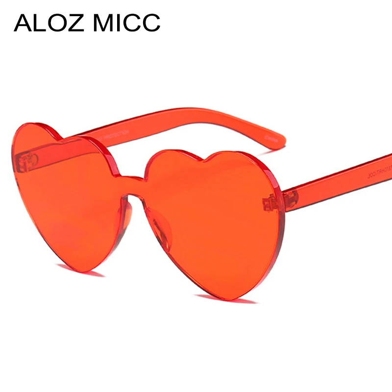 Женские солнцезащитные очки без оправы ALOZ MICC красные серые вечерние с персиковым