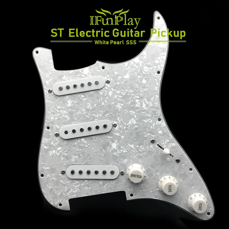 Одна катушка Alnico электрогитара Pickguard звукосниматели AlnicoLoaded Prewired 11 отверстий SSS красный/белый жемчуг белый аксессуары для гитары