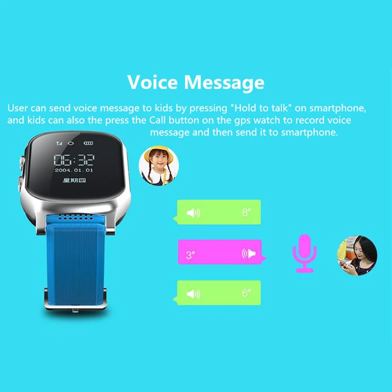 Детские умные часы трекер локатор анти потерянный SOS Вызов дети Smartwatch детские Gps
