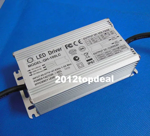 100w Водонепроницаемый источник питания светодиодный драйвер 10w 20w 30w 50w 100w 150W 200W SMD светодиодный светильник - Цвет: 100w