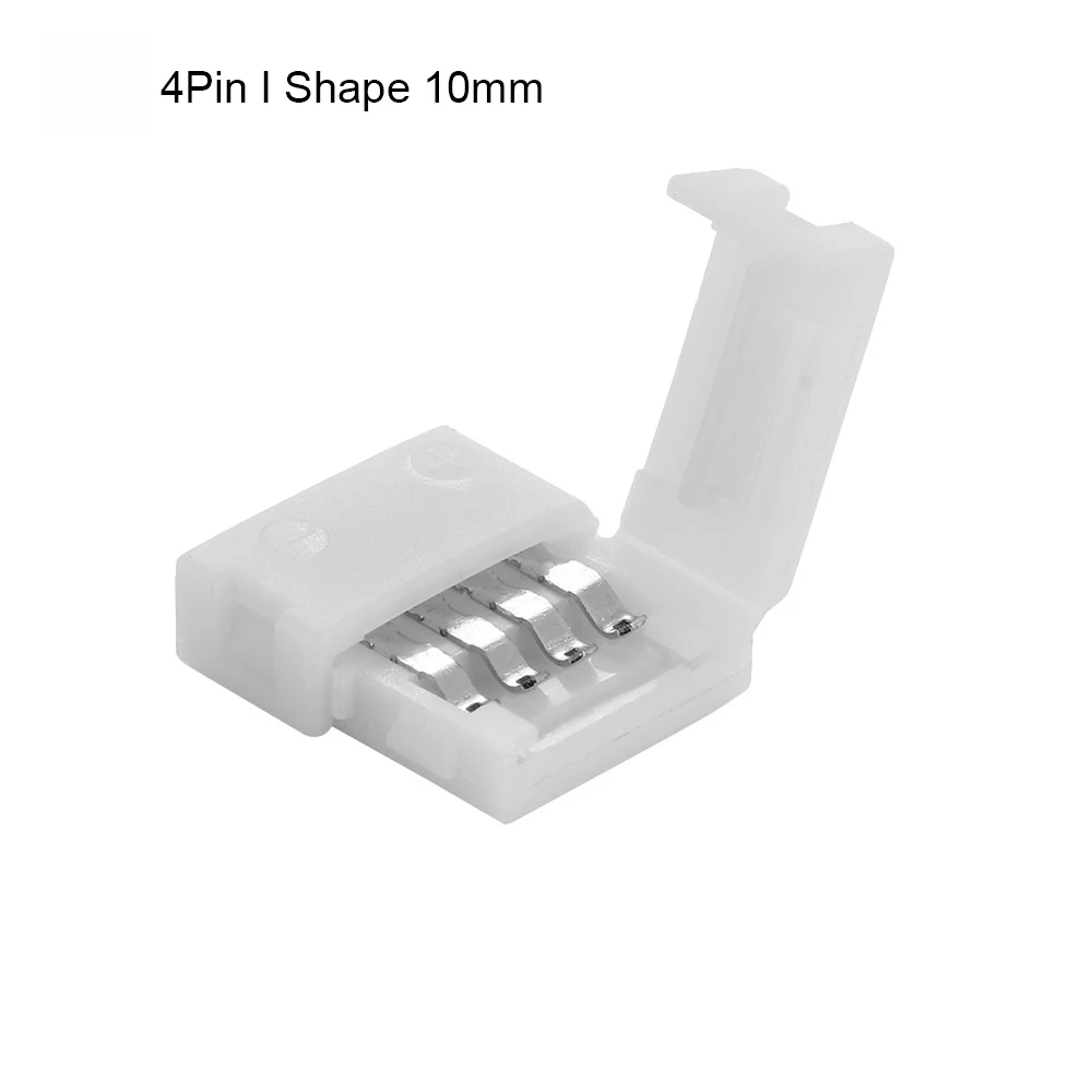 I Shape 10mm 1/5/10 шт 4pin RGB L T X Форма светодиодный разъем зажим для подключения угол 5050 RGB Светодиодные ленты светильник пайки печатной платы: 10 мм - Цвет: I Shape 10mm