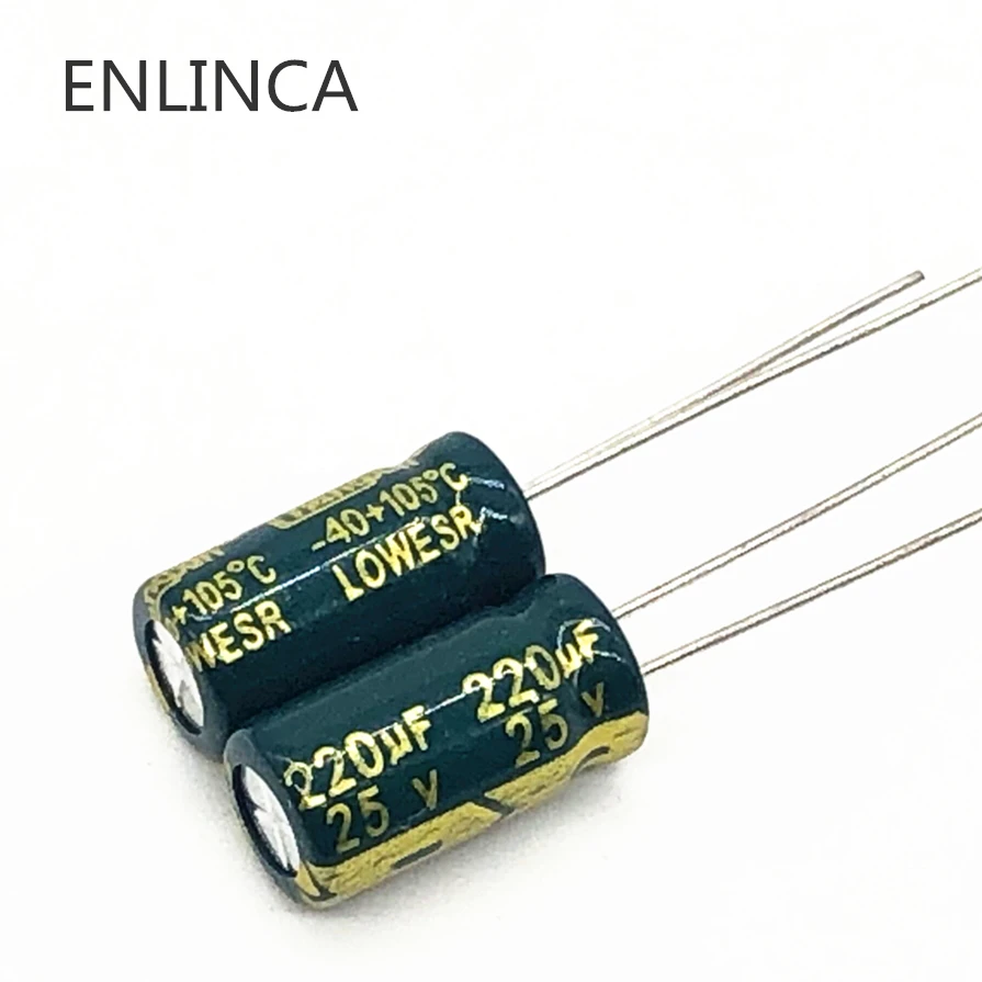 50 шт./лот p25 25V 220 мкФ низкий ESR/сопротивление высокочастотный алюминиевый электролитический конденсатор Размер 6*12 220UF25V 20