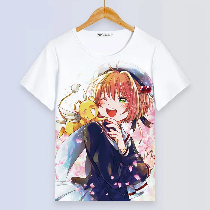 Cardcaptor Sakura, женская футболка Kawaii, короткий рукав, летняя, Femme, футболка, Harajuku, свободные топы, пара, одежда для девочек, милые пальто - Цвет: 26