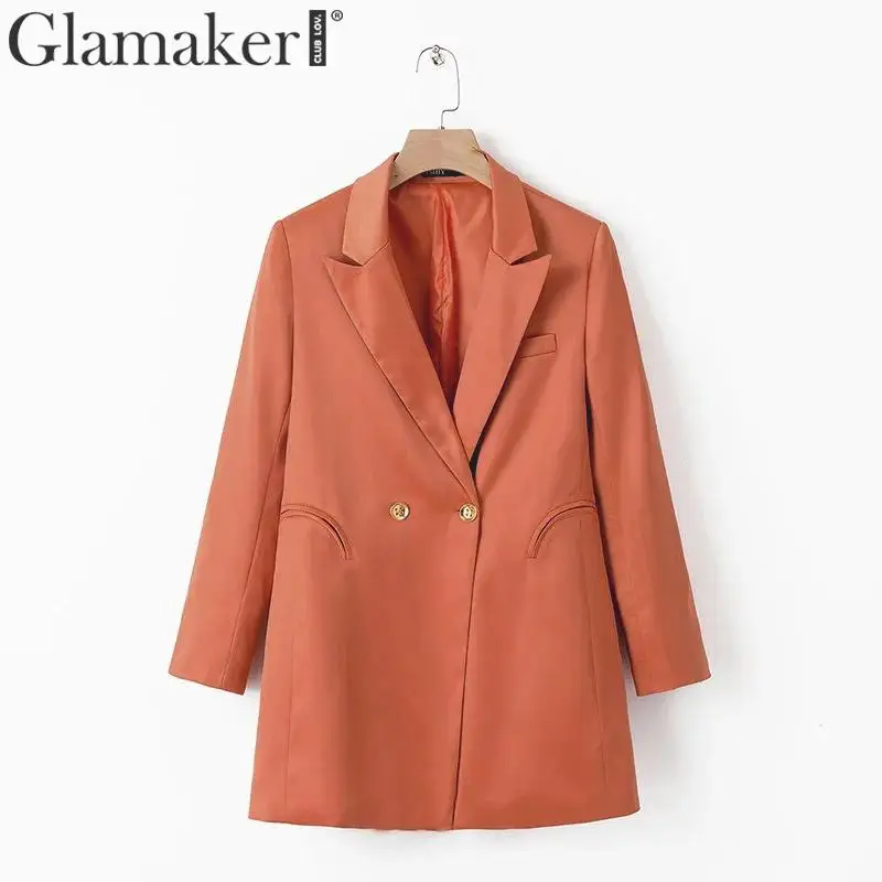 Glamaker с v-образным вырезом, длинный рукав, Женский блейзер, женские блейзеры и куртки, весна-лето, элегантное для вечеринки и клуба, сексуальная офисная куртка, блейзер