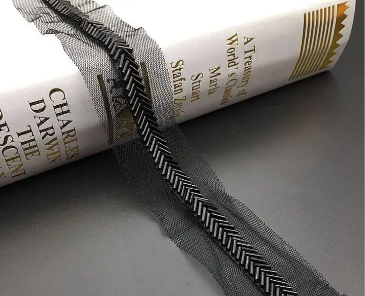black with mesh 2 1 ярд 90 см золотое Бисероплетение жемчужная отделка бисером лента для шитья одежды воротник головной убор аксессуары черная сетка кружево украшение - Цвет: black with mesh 2