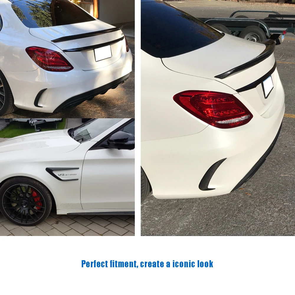 Авто-Стайлинг углеродного волокна гонок сторона крыло отверстия ковшики для Mercedes Benz C класса W205 C43 C63 AMG седан 4-дверь
