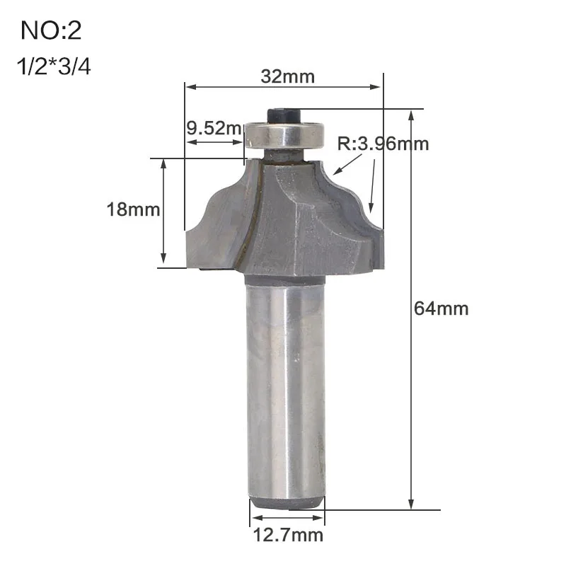 1 шт. 1/4 &quot1/2&quot хвостовик классический волнистый край литье с подшипником