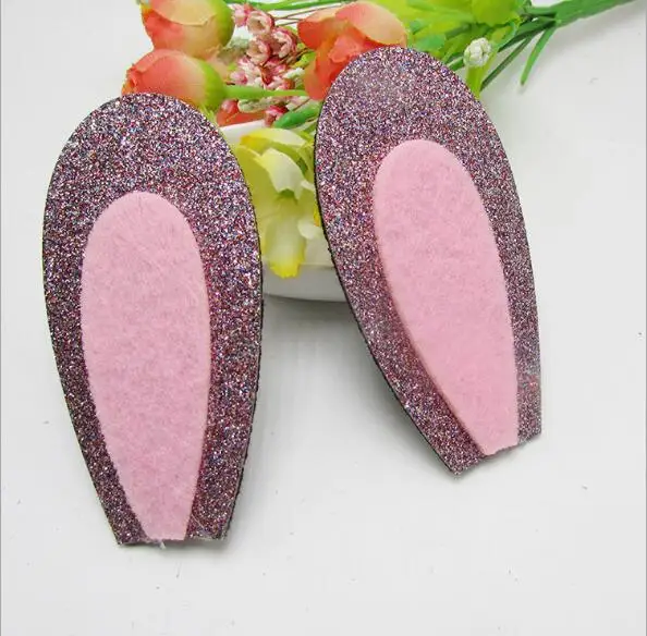 7 см Блестящий кролик ухо мягкий аппликация для BB клип аксессуары и DIY stick on