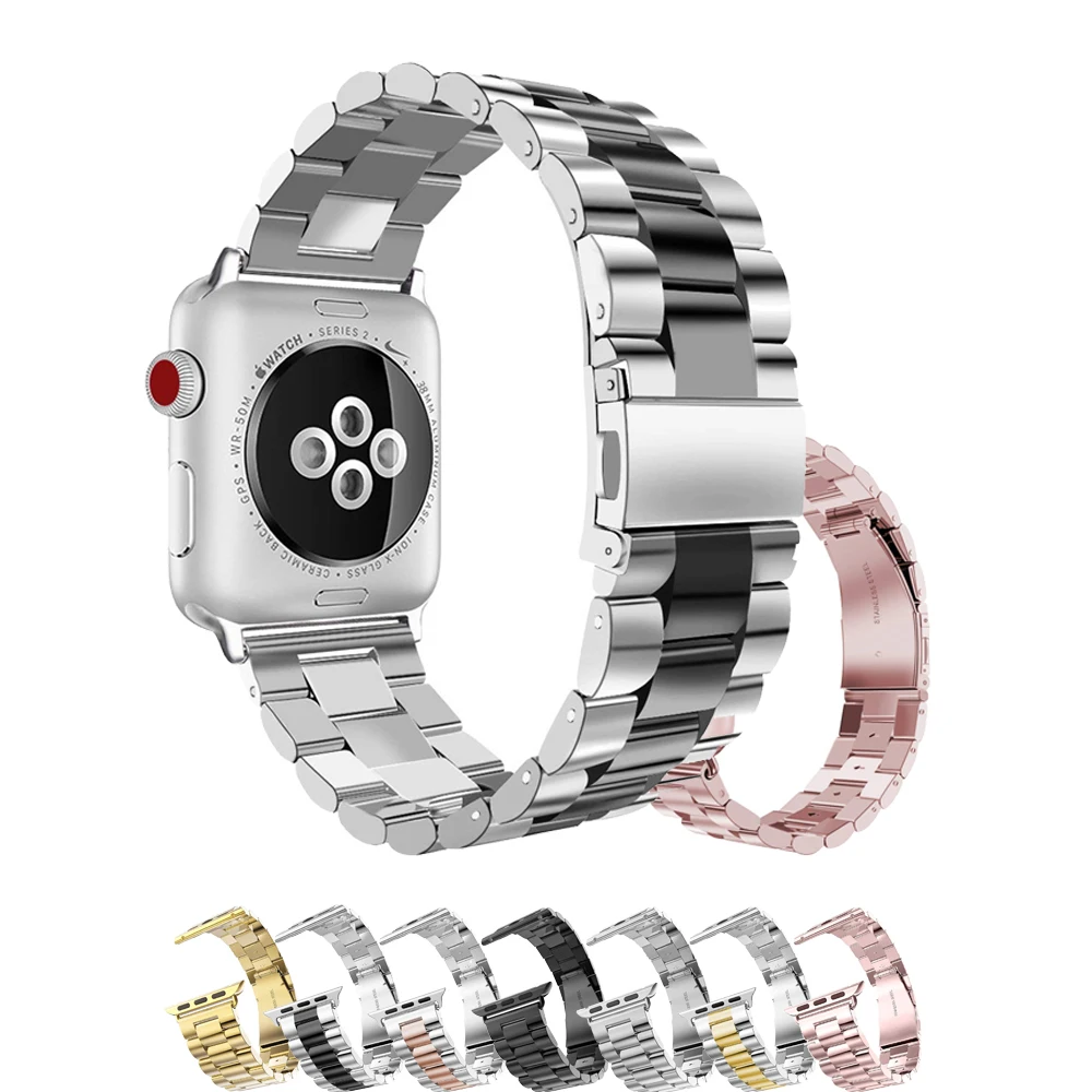 Нержавеющая сталь ремешок для Apple Watch группа 42 мм 38 iwatch серии 3/2/1 Часы Аксессуары