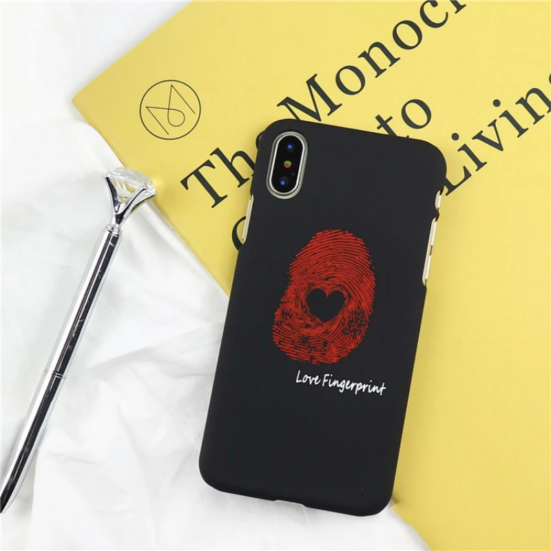 Новый Модный чехол с отпечатком пальца для iphone 6 6s 6Plus розовый черный телефона
