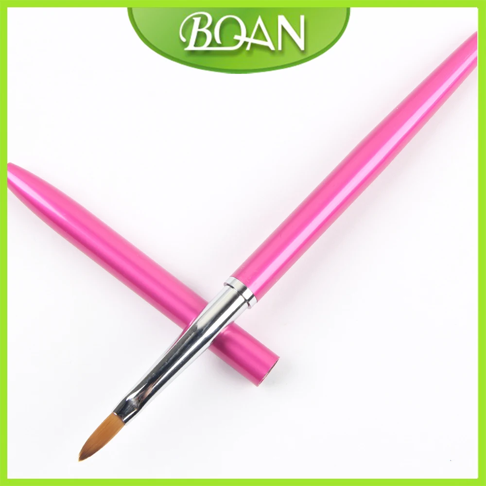 BQAN#2,#4,#6,#8,#10,#12,#14 расширенный гвоздь для волос кисти акриловая кисть для ногтей розовый металлический кристалл акриловый салон