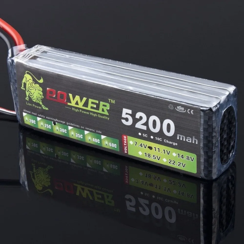 Высокое качество Lipo 3S батарея 11 1 v 5200mAh 30C Львиная мощность для RC вертолета