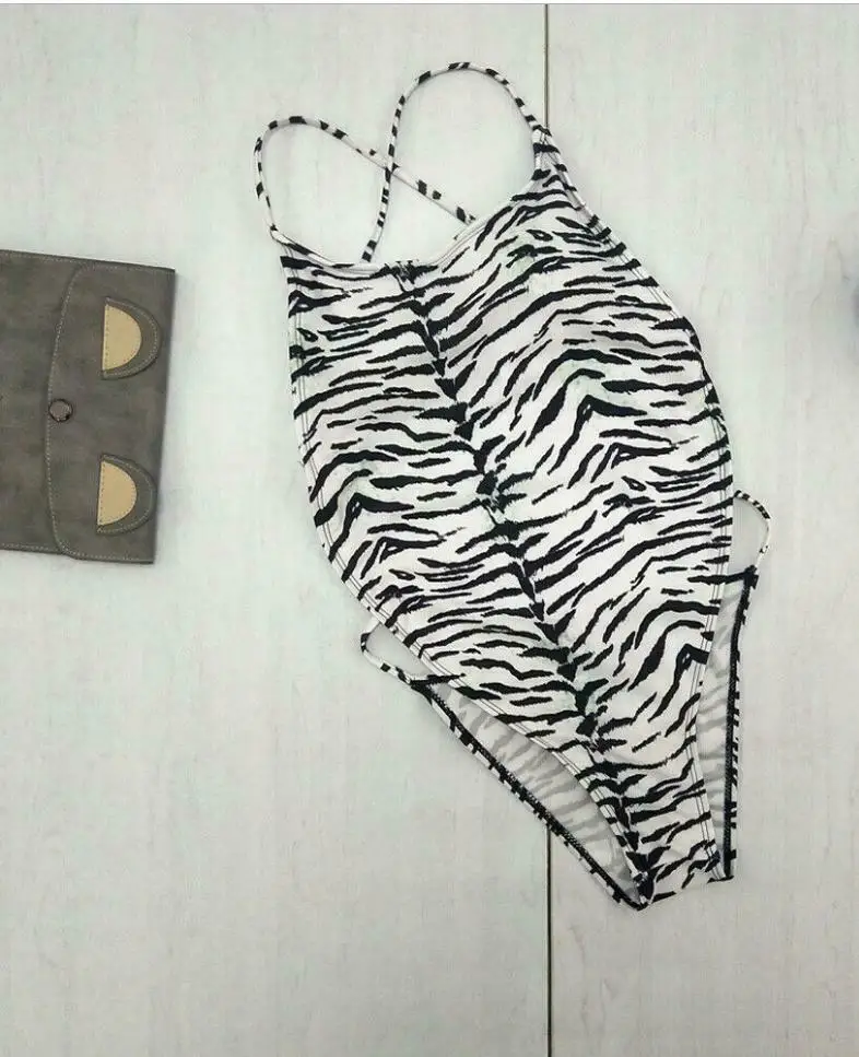 Женский слитный купальный костюм с чашками пуш-ап бикини леопардовым принтом