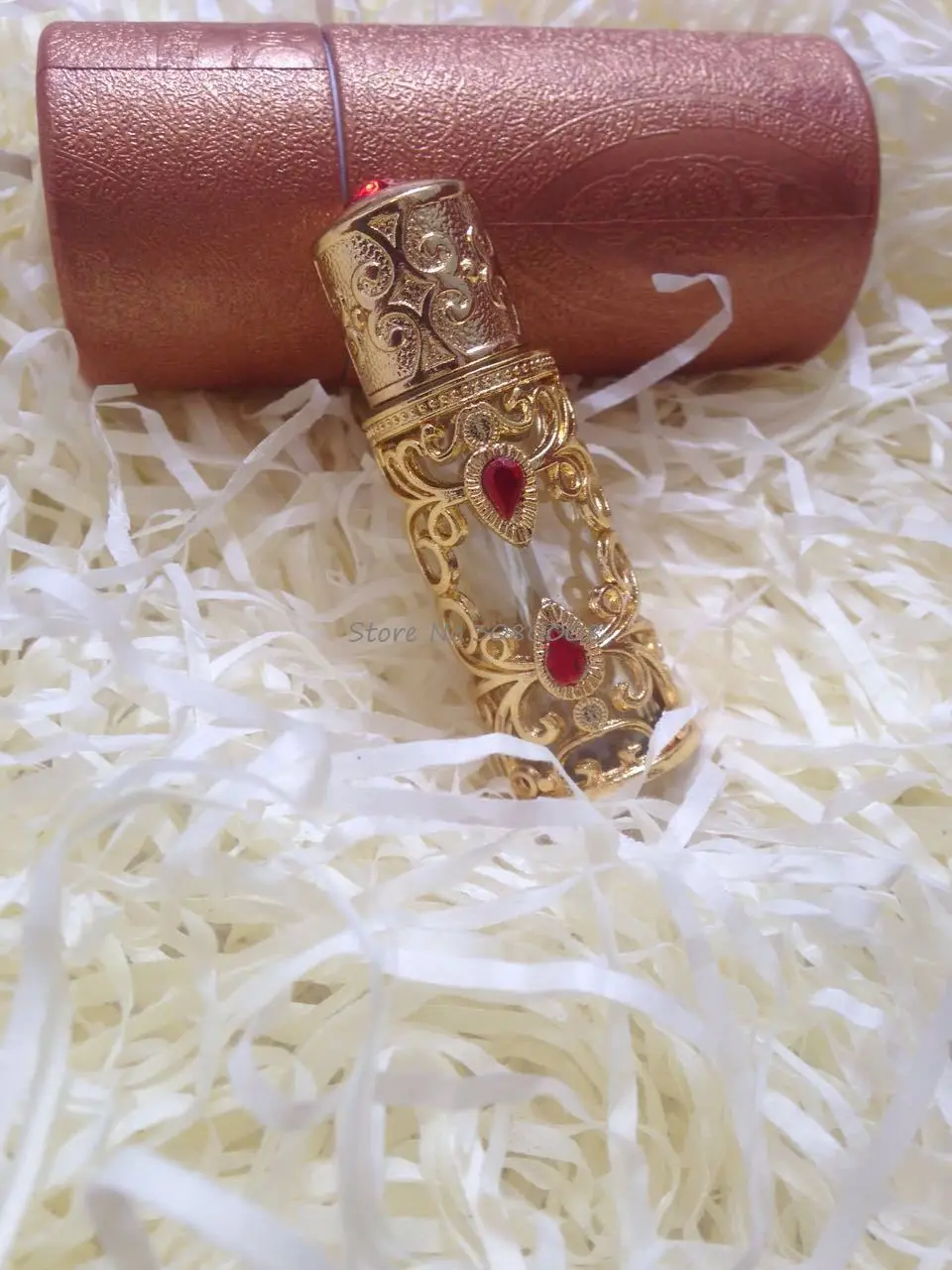 Золотой рубин полый металлический флакон духов бутылка с эфирным маслом|perfume