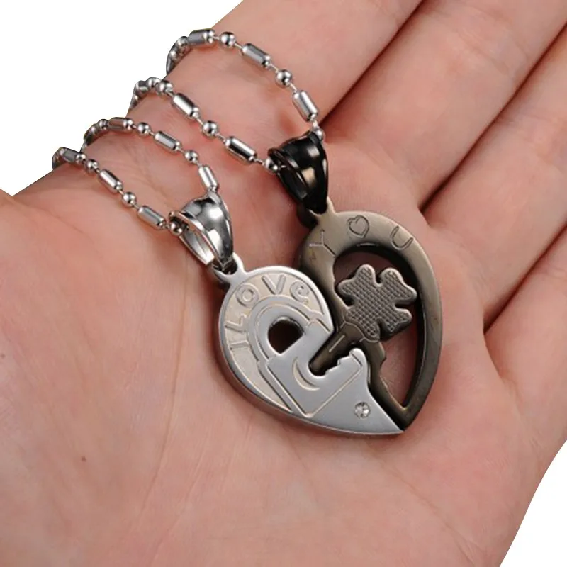 Meetcute 3 цвета новый стиль ожерелье из нержавеющей стали для влюбленных с подвеской