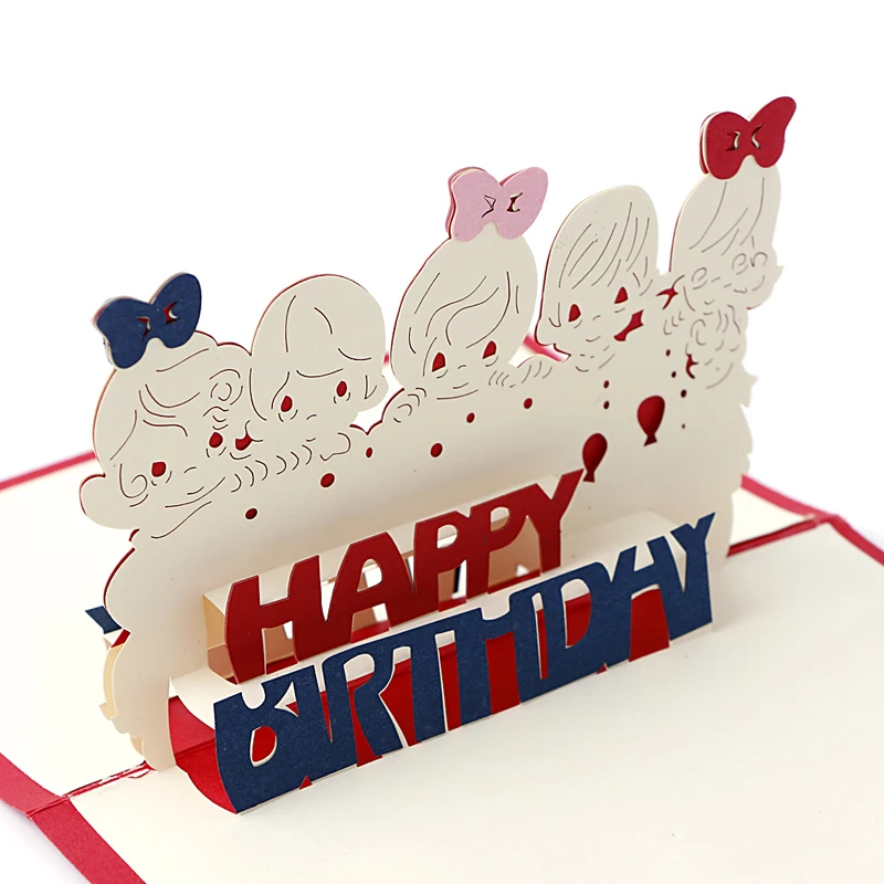 3D выскоченная бумага лазерная резка поздравительные открытки креативные ручной