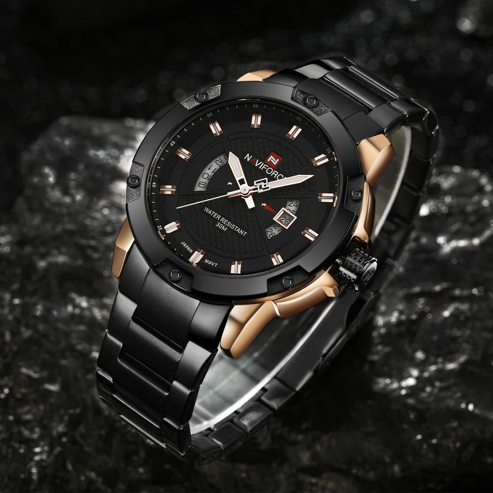 Часы наручные NAVIFORCE Мужские кварцевые модные спортивные брендовые Роскошные
