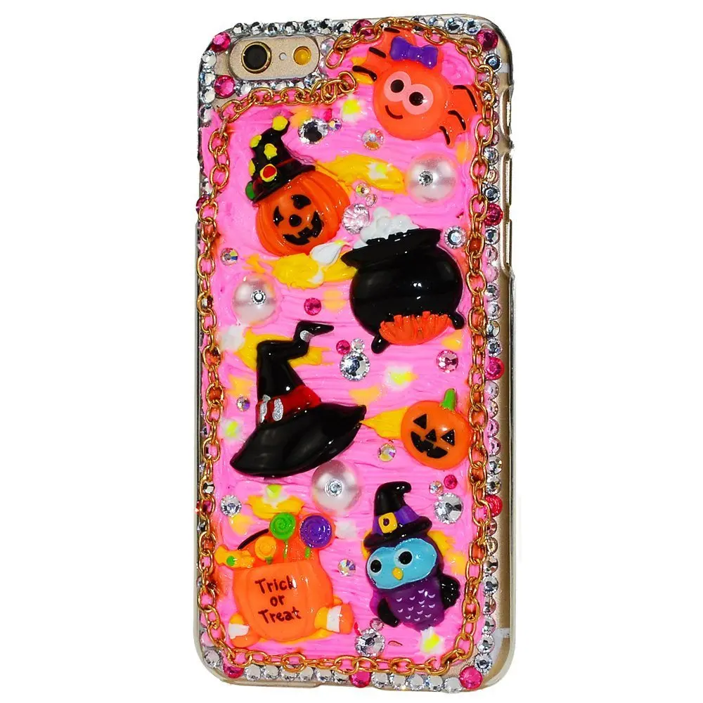 S7 Case 3D Кристалл Bling Искра Блеск Алмазный Рождество Хэллоуин череп Тыквы Крышка