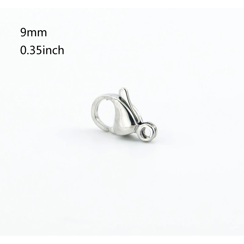 

100pcs 9/10/11/12/13mm (3.5-5.9inch) yellow gold silver lobster clasp hook stainless steel DIY jewelry fittings clips